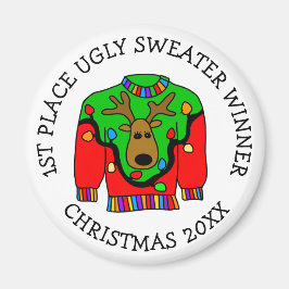 1:a Ställe-vinnaren - Ugly Sweater Tävling-priset Magnet