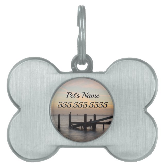 1:a sunset 2017 Cocoa Beach Pet Namn bricka (Framsidan)