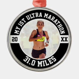 1:a Ultra Maraton Första Maratonlöpare Löpning Löp Julgransprydnad Metall