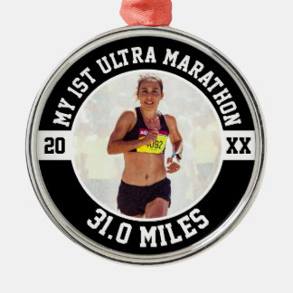 1:a Ultra Maraton Första Maratonlöpare Löpning Löp Julgransprydnad Metall