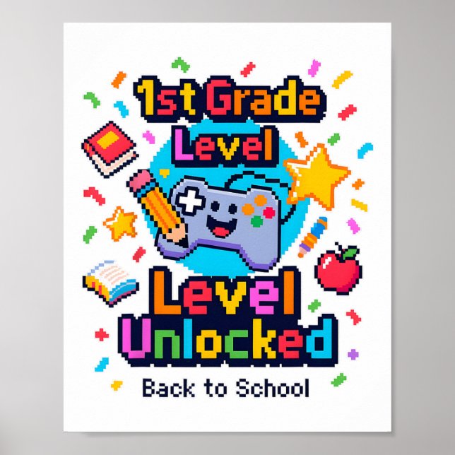 1:a upplåsta videospelaren på Klass-nivå, pixel-ck Poster (Framsidan)