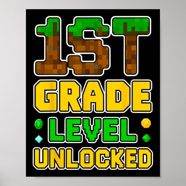 1:a upplåsta videospelaren på Klass-nivå, pixel-ck Poster (Framsidan)