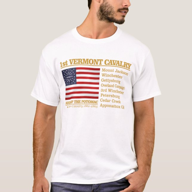 1:a Vermont Cavalry (BH) T Shirt (Framsida)