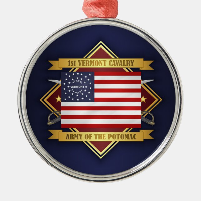 1:a Vermont Cavalry Julgransprydnad Metall (Framsidan)