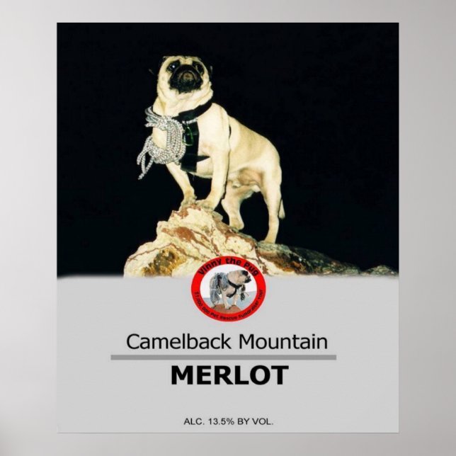 1:a Vincent Thomas Pugs Private Label Vin Poster (Framsidan)