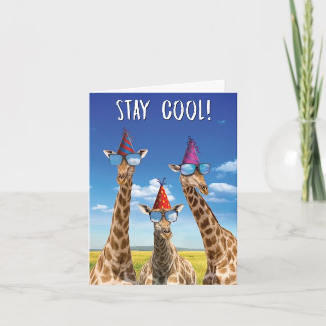 1 Admin Birthday Card - Coola Giraffes Helgkort (Framsida)