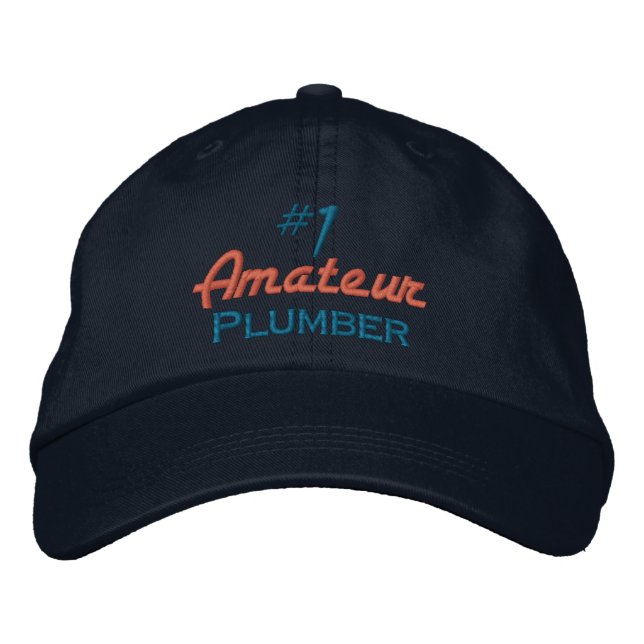 #1 Amateur Plumber Broderad Keps (Framsida)