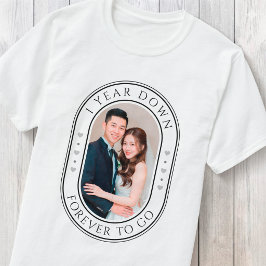 1 år bakom sig 1-års bröllopsdag med foto t shirt