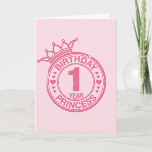 1 år - födelsedagPrincess - rosor Kort