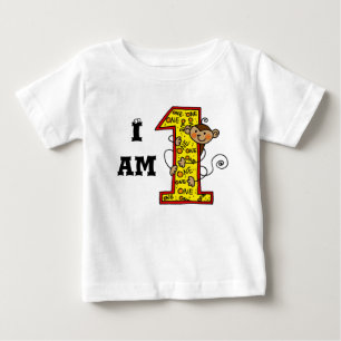 1 år gammal baby födelsedag (roligtens apa) t shirt