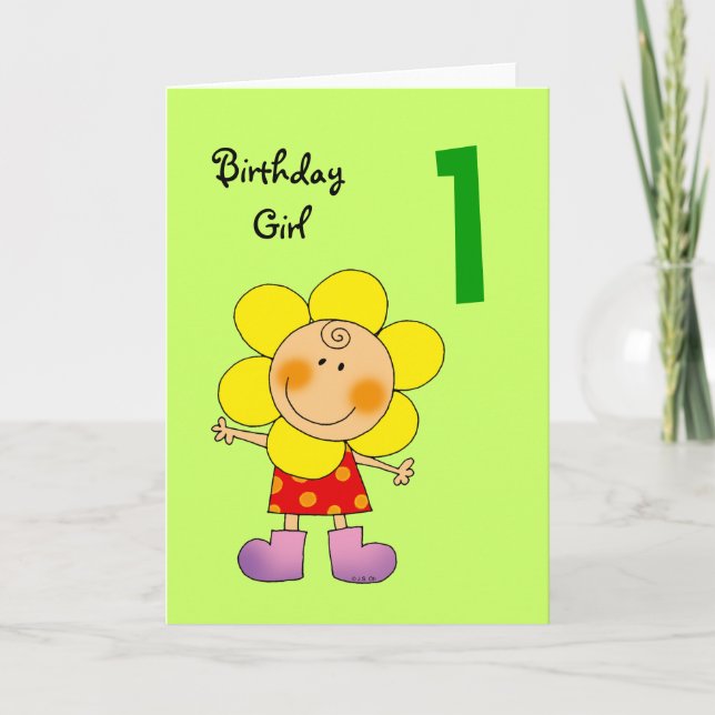 1 år gammal flicka kort (Framsida)