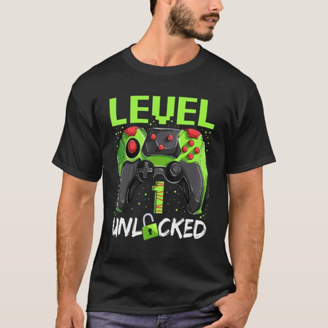1 år gammal gamare Småbarn-födelsedagstag 1 till T Shirt (Framsida)