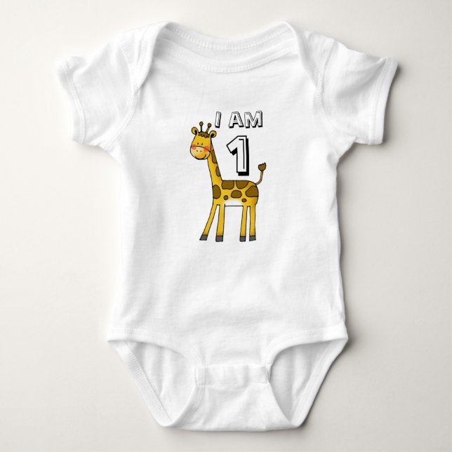 1 år gammal pojke/flicka (giraffe) tee (Framsida)