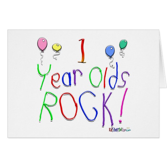 1 år - oldssten! hälsningskort (Framsidan Horizontal)