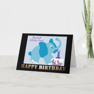 1 årig åriga B_day för pojkefödelsedag kort