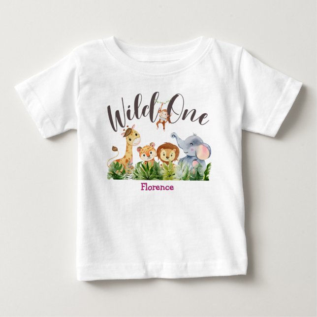 1 års ålder Vild ett 1:a födelsedag T Shirt (Framsida)
