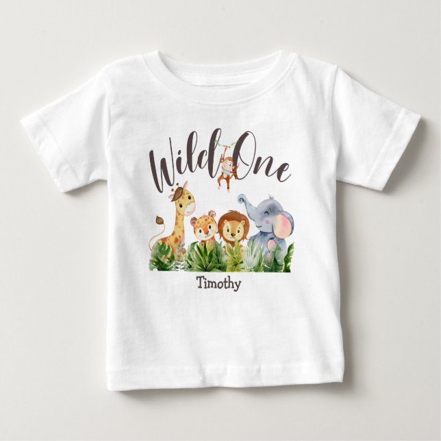 1 års ålder Vild ett 1:a födelsedag T Shirt (Framsida)
