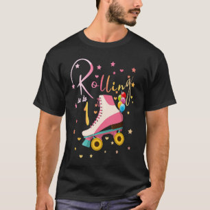1 ÅRS Åldersdagskidor Roller Skates 1:a 80:an T Shirt