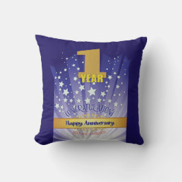 1 ÅRS ANPASSAT NAMN 12-stegsårsdag, fet nummer Kudde