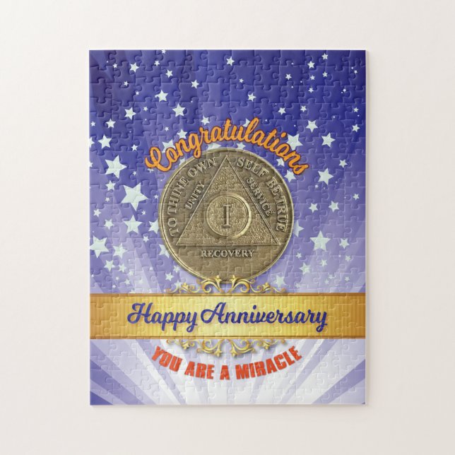 1 års återställningmyntårsdag Du är ett Miracle Pussel (Vertikal)