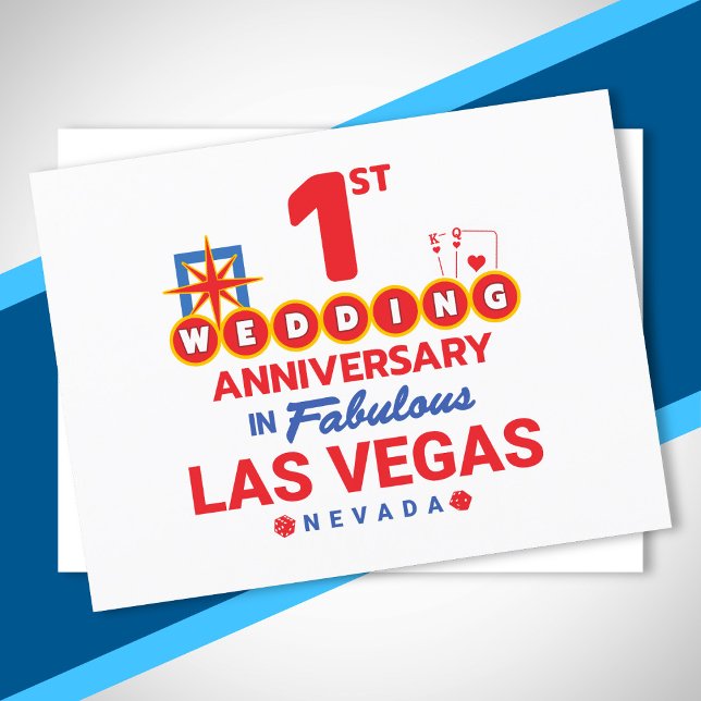 1-års bröllopsjubileum för parresa till Las Vegas Vykort (Skapare uppladdad)