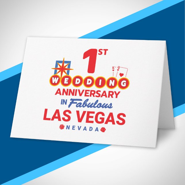 1-års bröllopsjubileum Parresa till Las Vegas Kort (Skapare uppladdad)