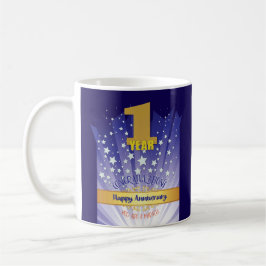 1 Års CUSTOM Återhämtningsjubileum Fet Siffra Kaffemugg