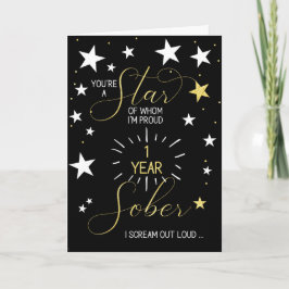 1 års firandedag Du är en stjärna Kort