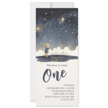 1-års födelsedag Celestial Stars Watercolor Pojke 