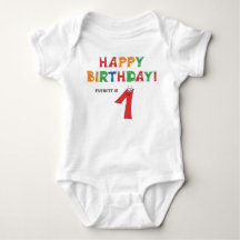 1-års födelsedag Färgglada alfabet med förnamn