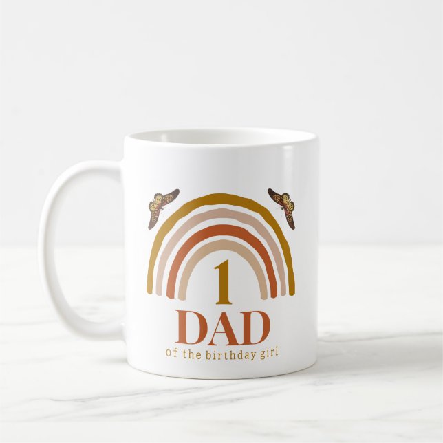 1-års födelsedag för anpassad pappa kaffemugg (Vänster)