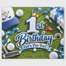 1-års födelsedag Låt oss ha Par-Tee Blå Golf Pojke