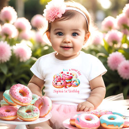 1-års födelsedag Söt en söt Donut Flicka Namn T Shirt