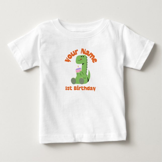 1-års födelsedags Dino T Shirt (Framsida)