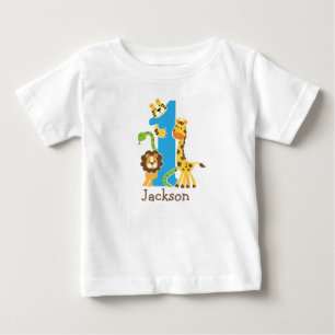 1-års födelsedags djungel T-shirt