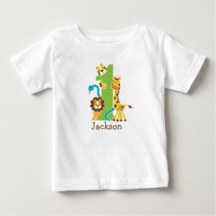 1-års födelsedags djungel T-shirt