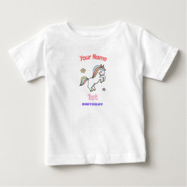 1-års födelsedags enhörning t shirt
