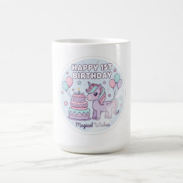 1-års födelsedags enhörningsmugg kaffemugg