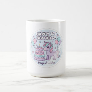 1-års födelsedags enhörningsmugg kaffemugg