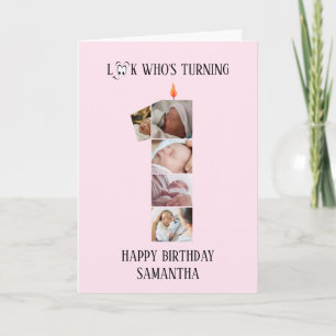 1-års födelsedags fotokort kort