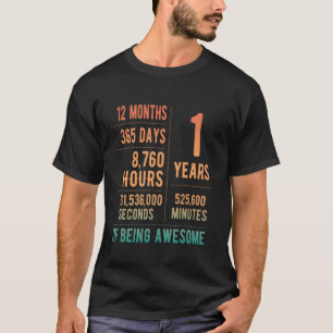 1-års födelsedags pojkar & flickor roliga 1 år gam t shirt