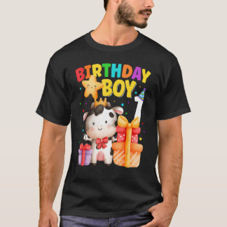 1 Års Födelsedags Pojke 1:a Ko Gård Djur Födelse T Shirt