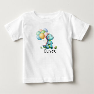 1-års födelsedags pojke Dinosaurie personlig namns T Shirt
