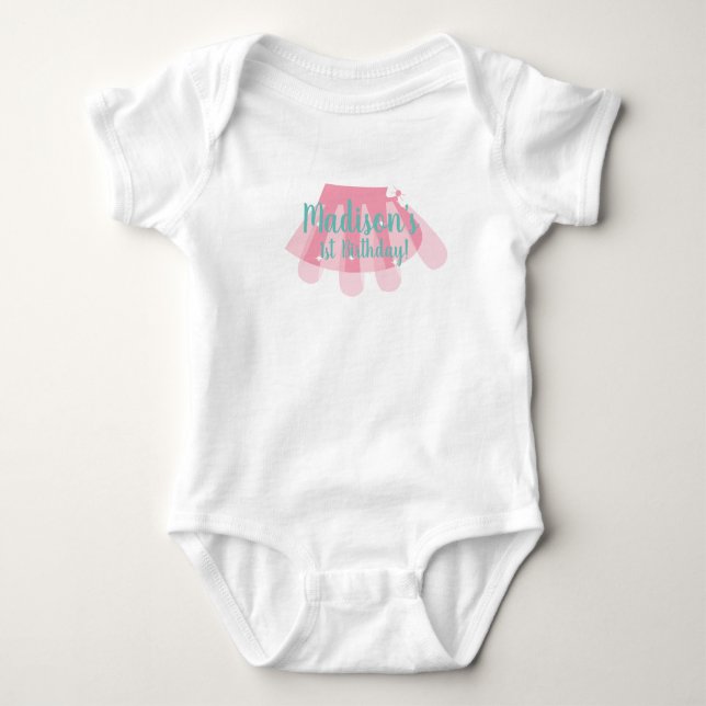 1-års födelsedags Tutu Tröjor för Bebis (Framsida)