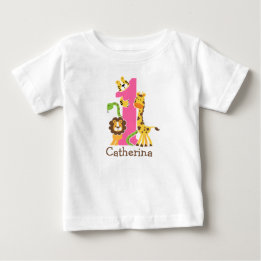 1-års födelsedagsdjungel T-shirt