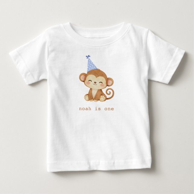 1-års födelsedagsfest för apa  t shirt (Framsida)