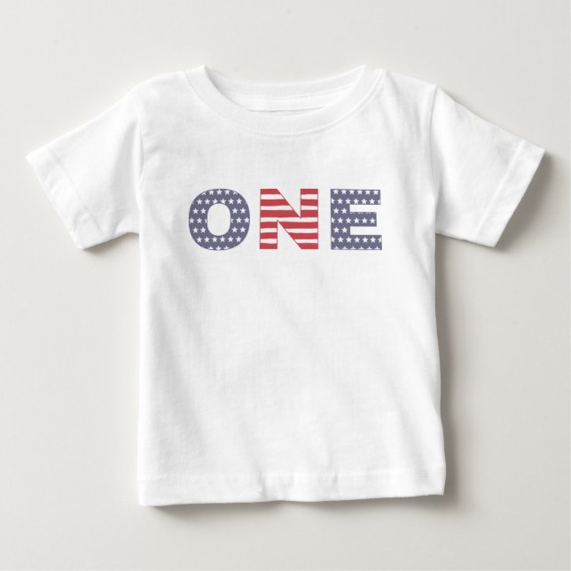 1-års födelsedagsfest outfit, självständighetsdag t shirt (Framsida)