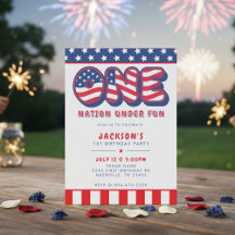 1-års födelsedagsfest Patriotisk USA-flagga 4 juli