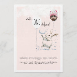 1-års födelsedagsfoto Vintervonderland Födelsedag  Inbjudningar