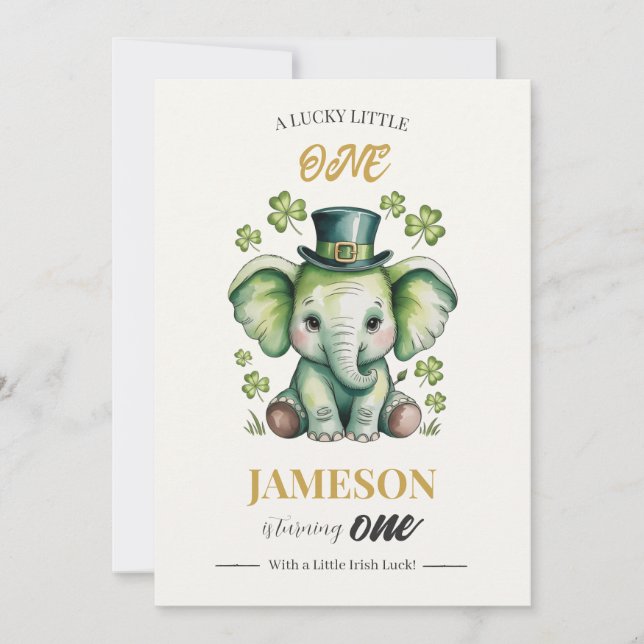 1-års födelsedagsinbjudan | Lucky St. Patrick's Da Inbjudningar (Framsida)